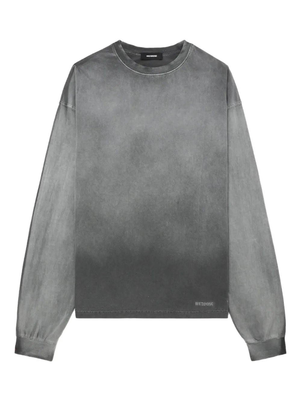 We11 Done Long-sleeve Washed-effect T-shirt In Multi