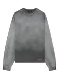 We11done long-sleeve washed-effect T-shirt - Black