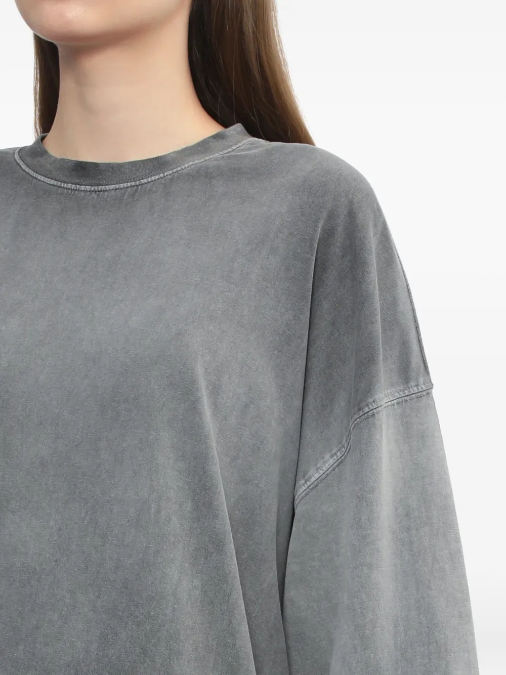 We11 Done Long-sleeve Washed-effect T-shirt In Multi