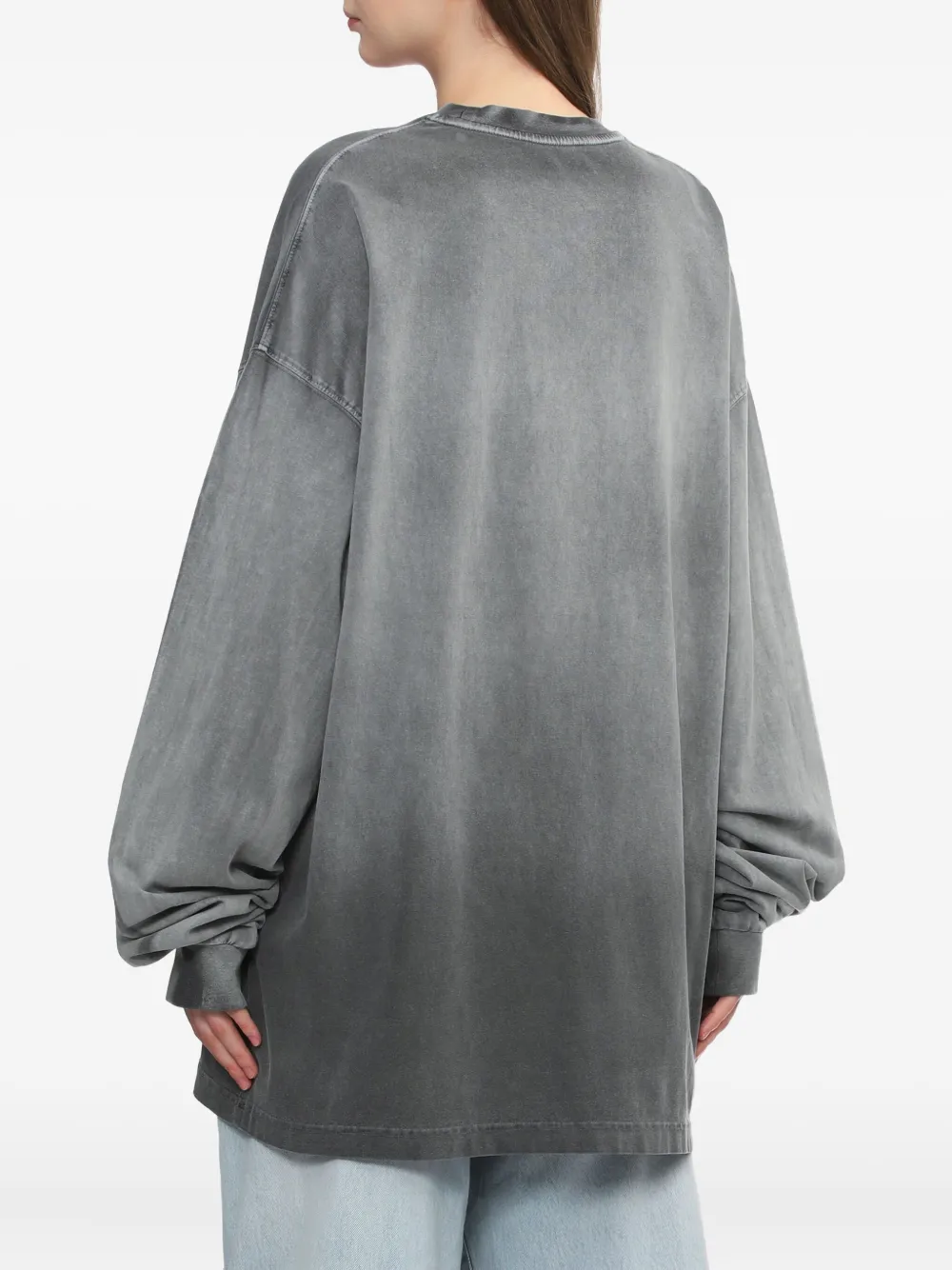 We11 Done Long-sleeve Washed-effect T-shirt In Multi
