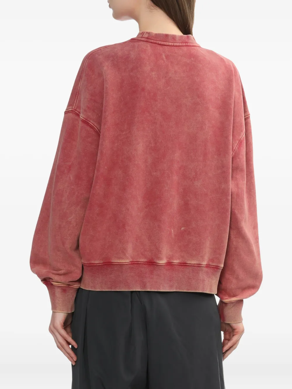 We11 Done Acid-wash Sweatshirt In Burgundy