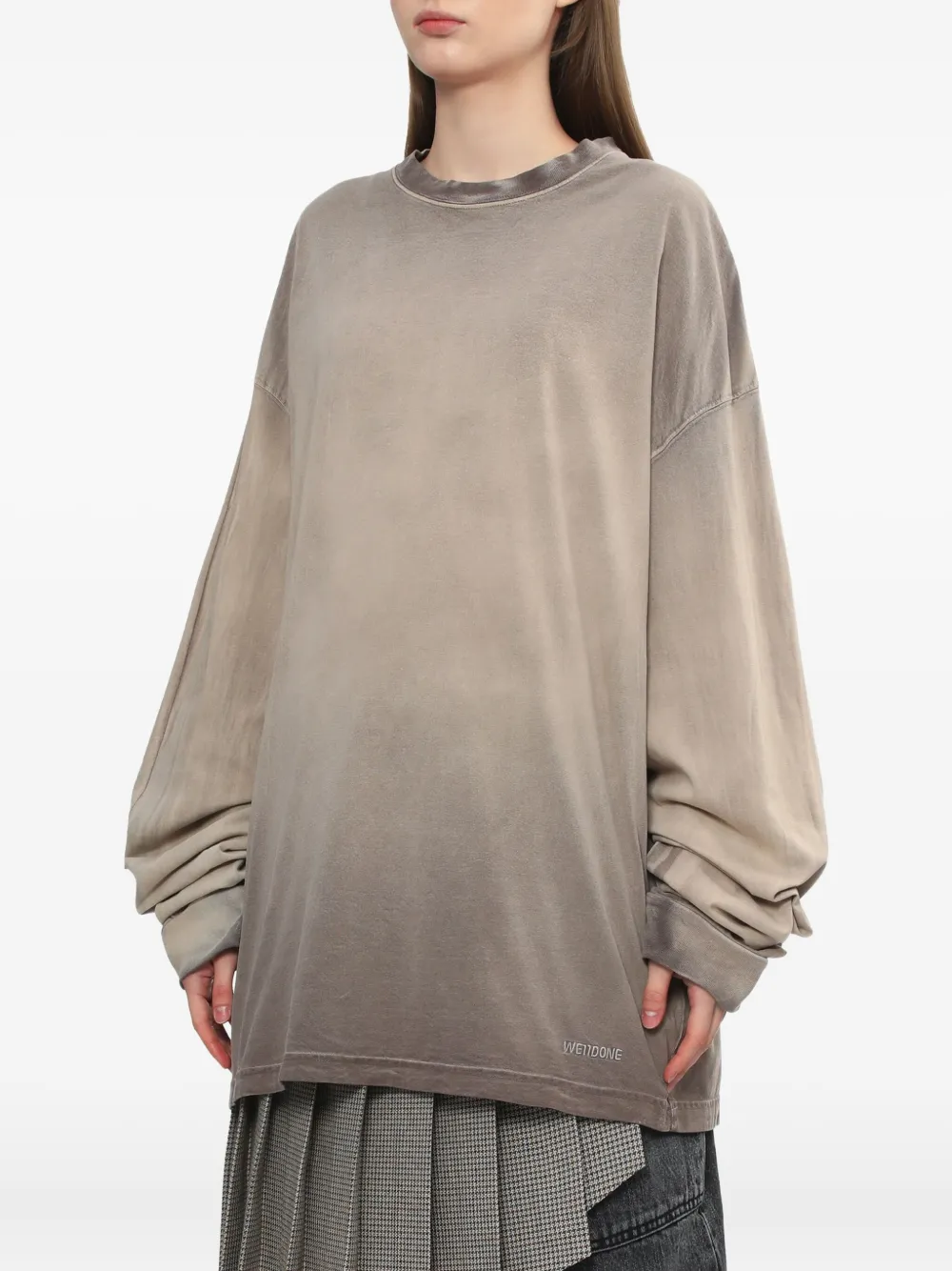 We11 Done Ombre Long-sleeve Top In Neutral