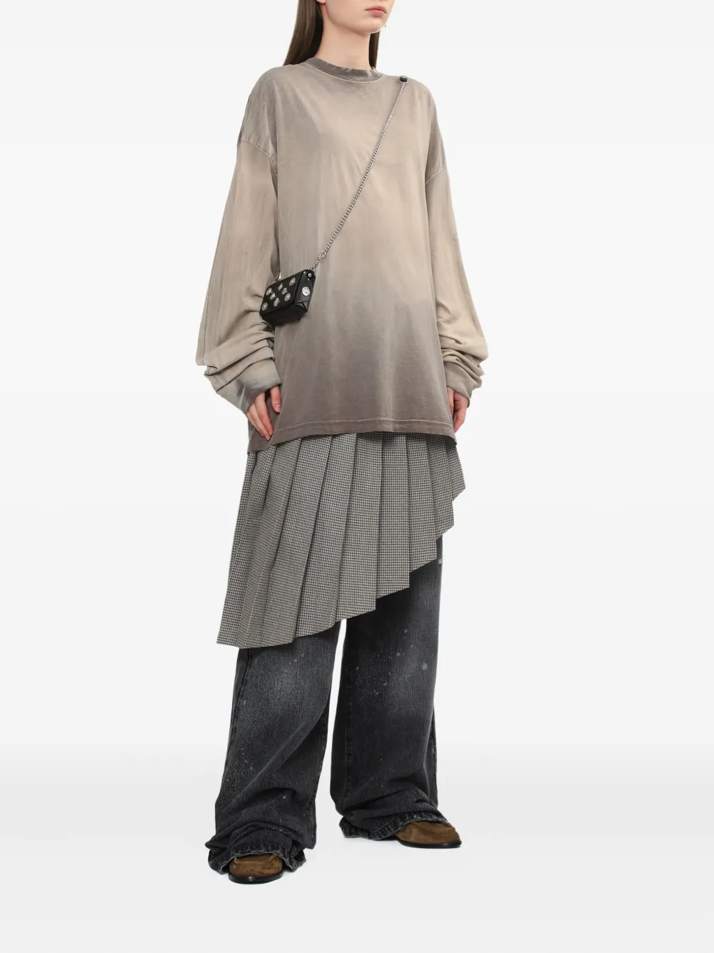 We11 Done Ombre Long-sleeve Top In Neutral