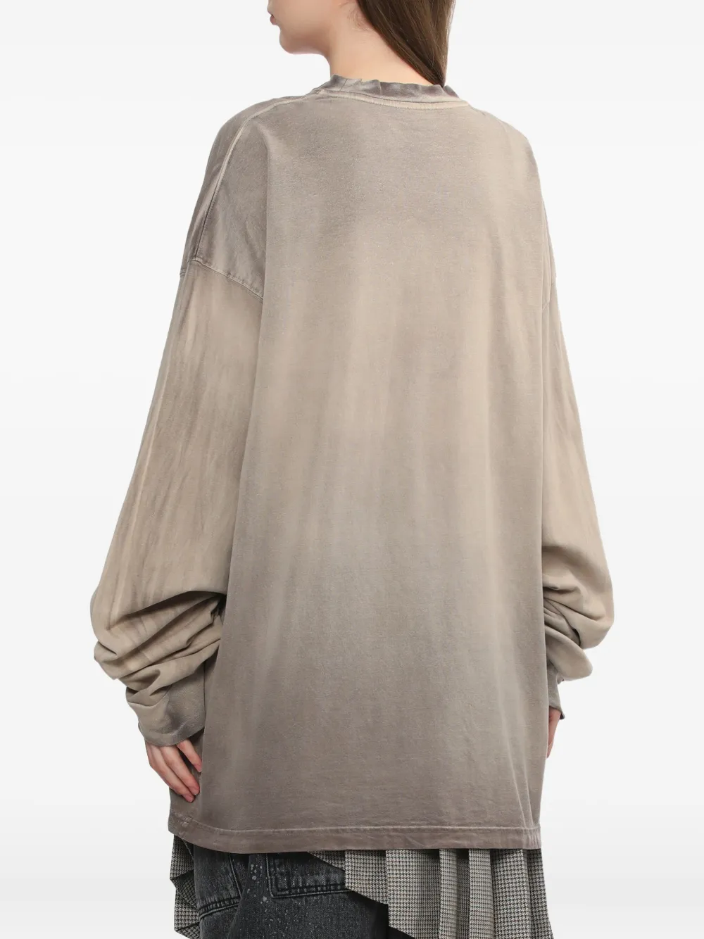 We11 Done Ombre Long-sleeve Top In Neutral