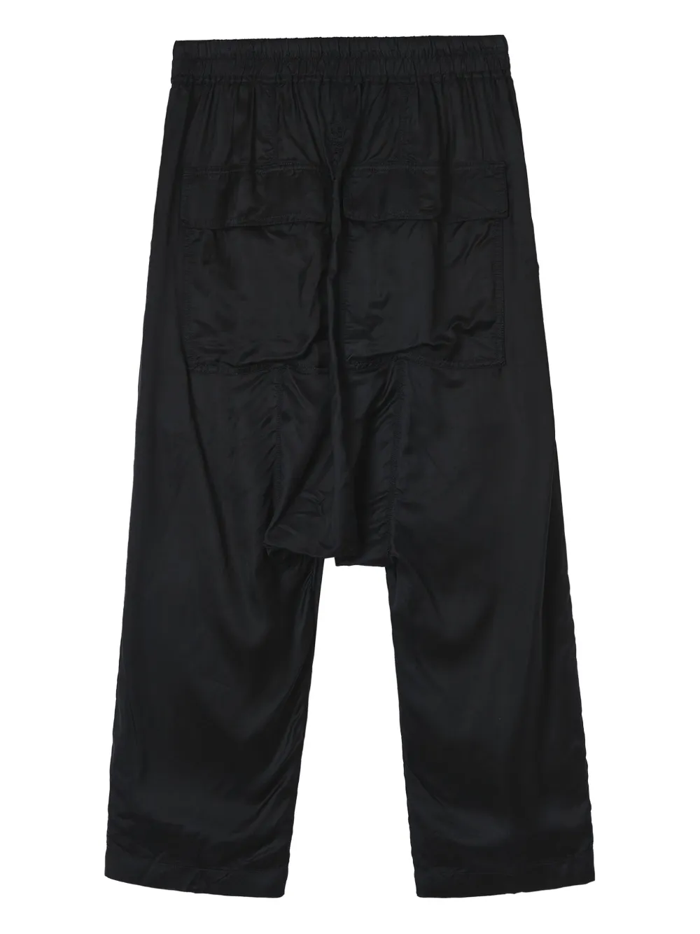 Rick Owens Drawstring Drop-crotch Trousers In Black