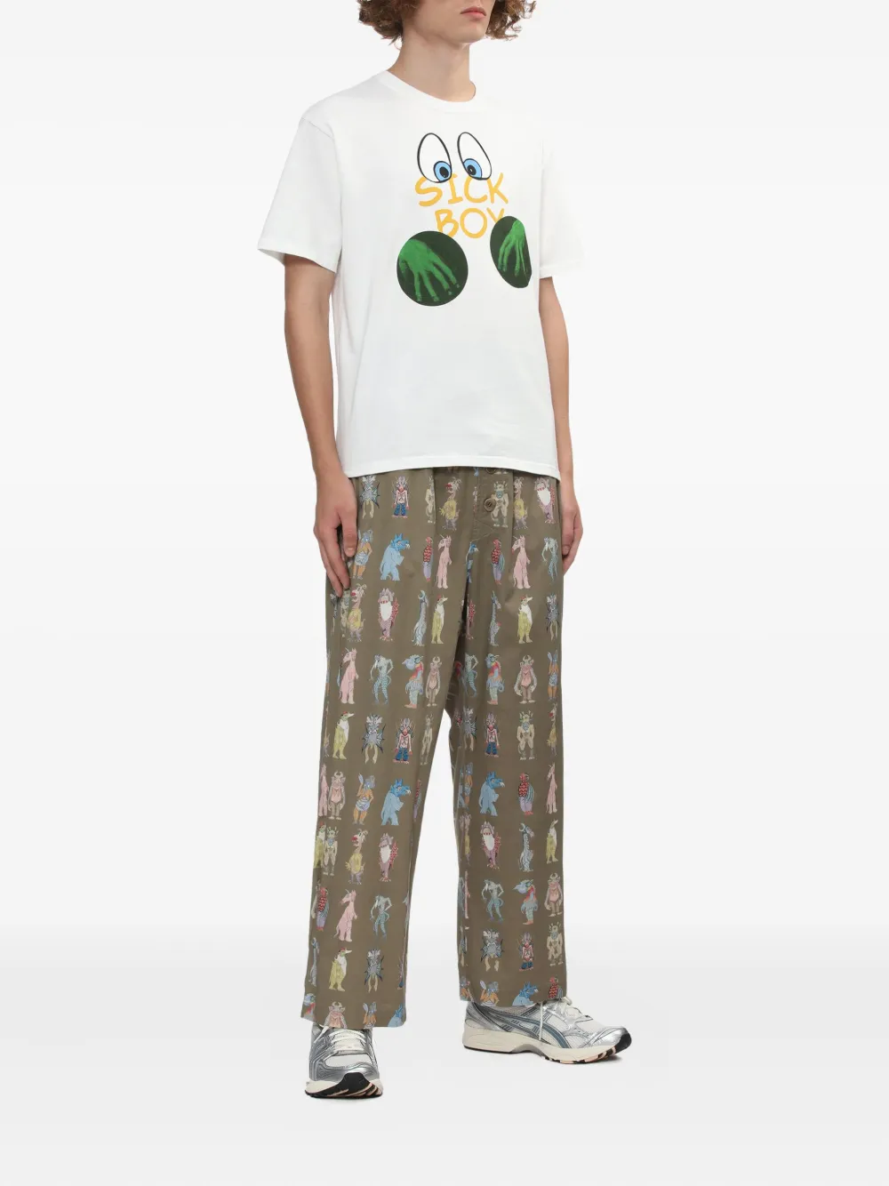 Undercover Katoenen T-shirt met grafische print - Wit