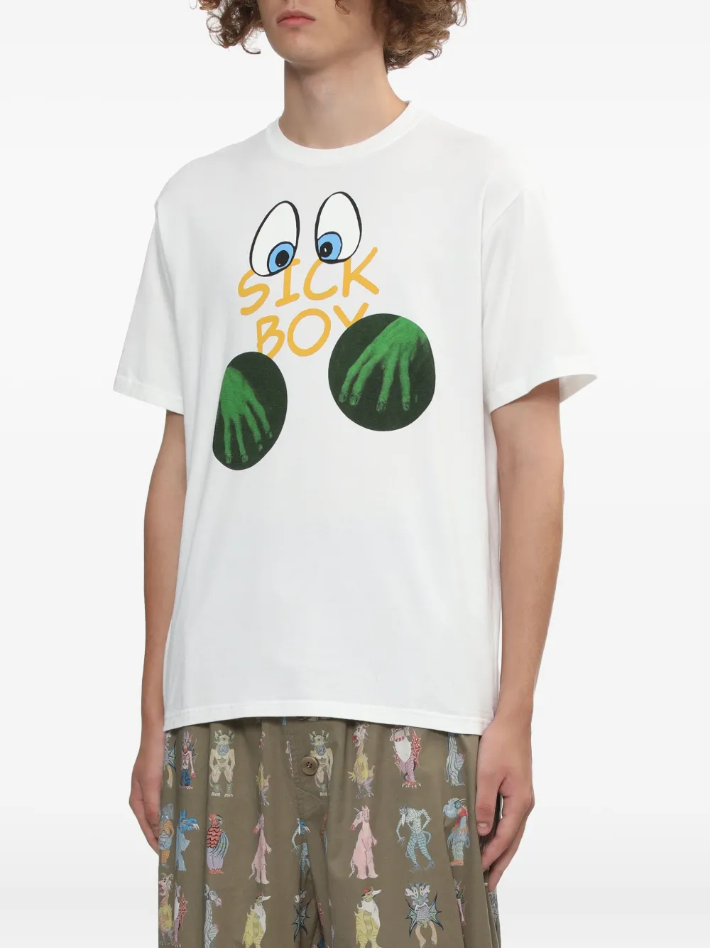 Undercover Katoenen T-shirt met grafische print Wit