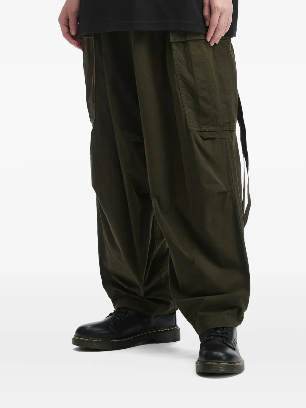 Y's Cargo-pocket Trousers In Brown