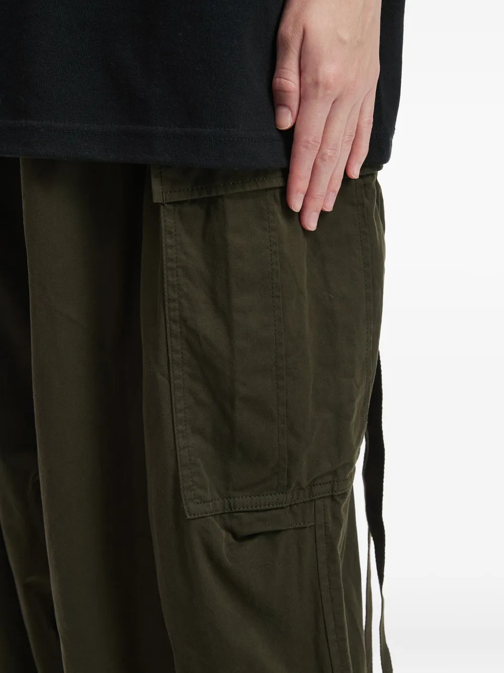 Y's Cargo-pocket Trousers In Brown