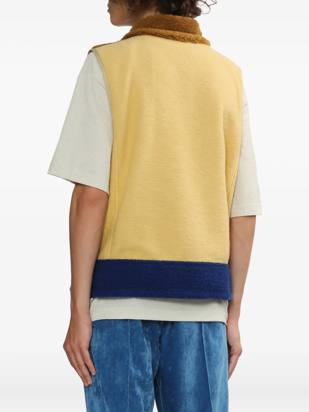 Toga Fleece Jersey Zip Vest In Neutral