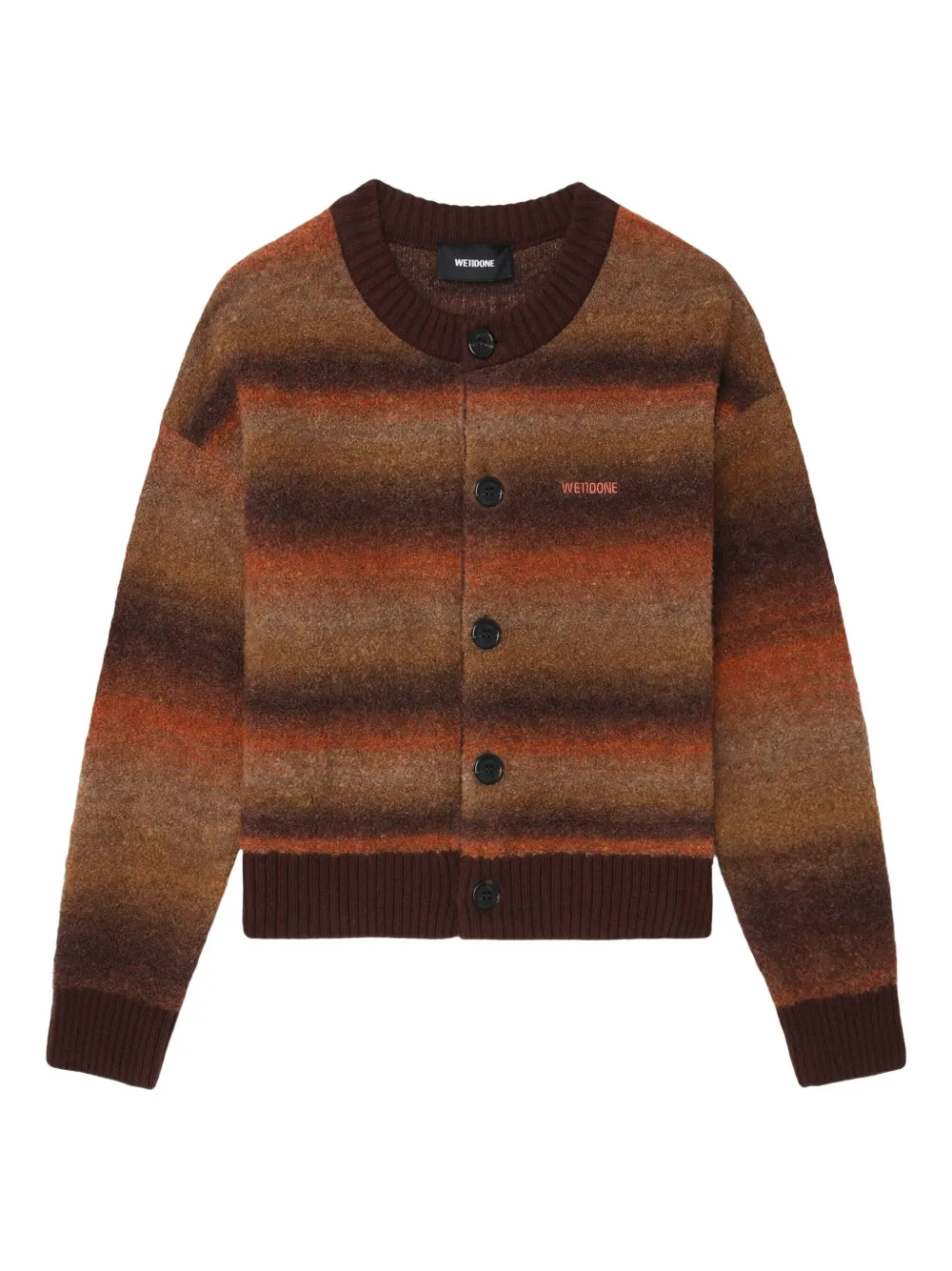 We11done ombre-striped cardigan - ブラウン We11done ombre-striped cardigan - ブラウン