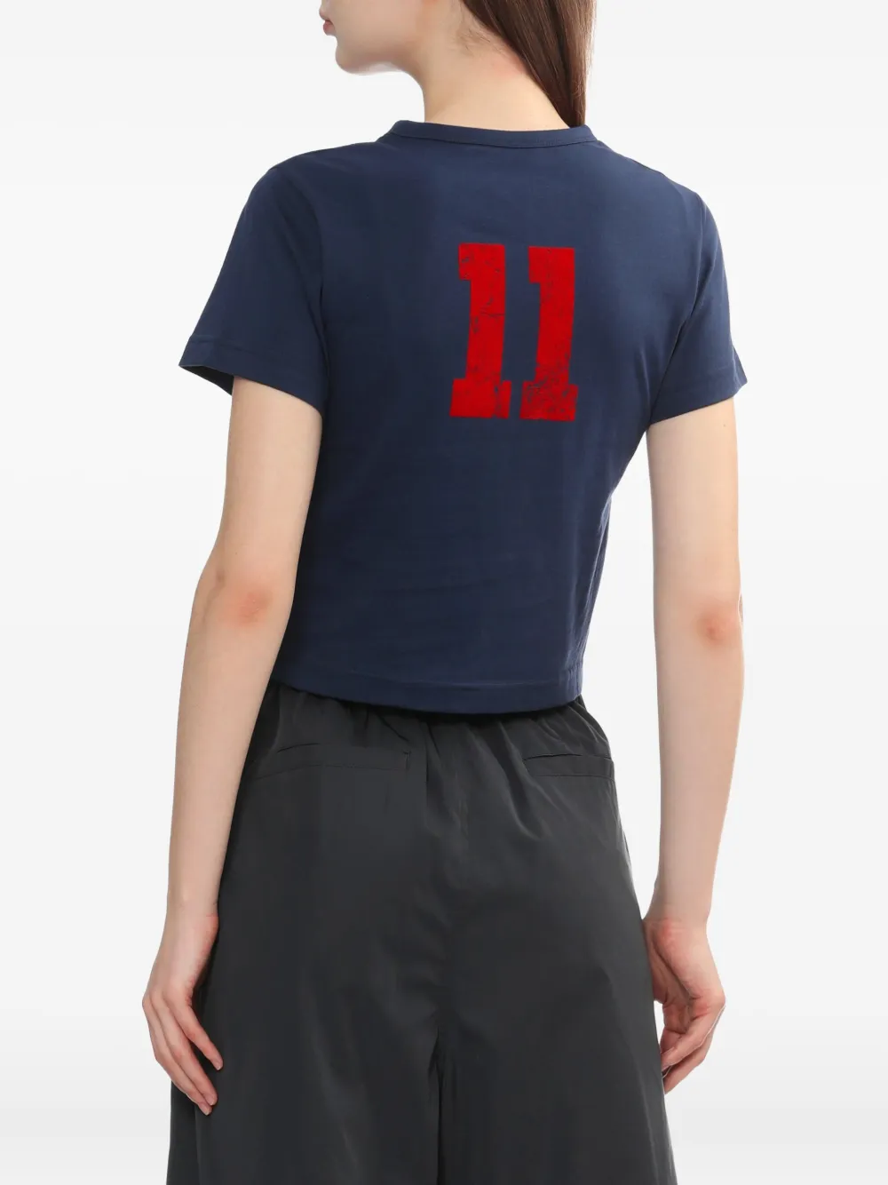 We11 Done Red-number Cropp Top In Blue