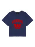 We11done graphic-print cropped top - Blue