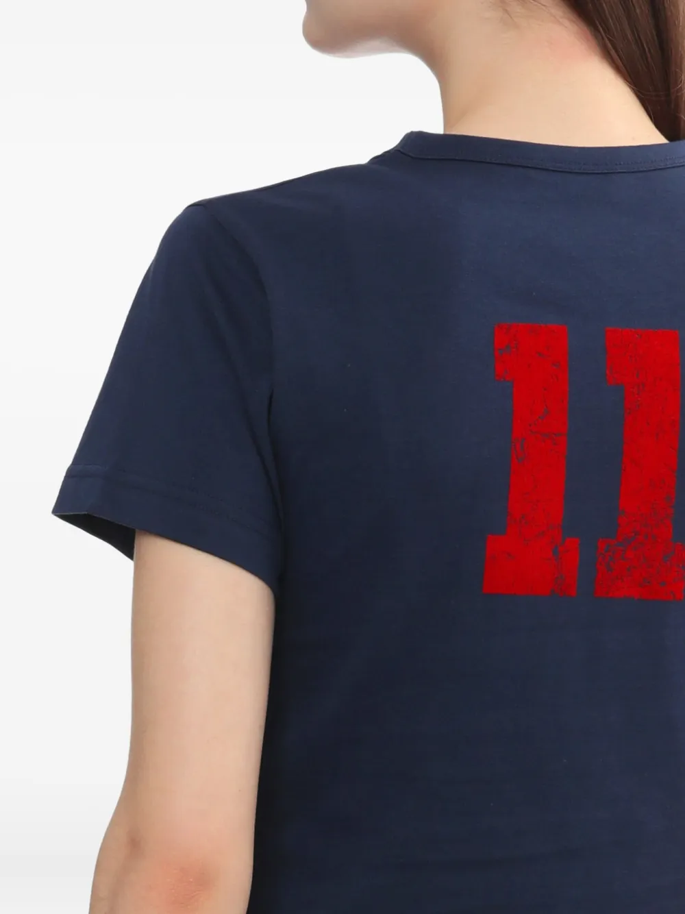 We11 Done Red-number Cropp Top In Blue