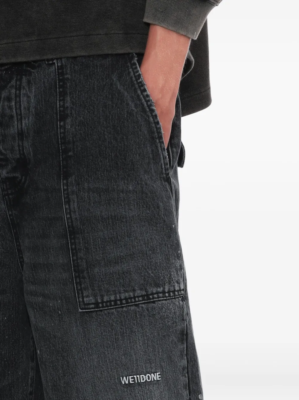 We11 Done Denim Fatigue Pants In Black