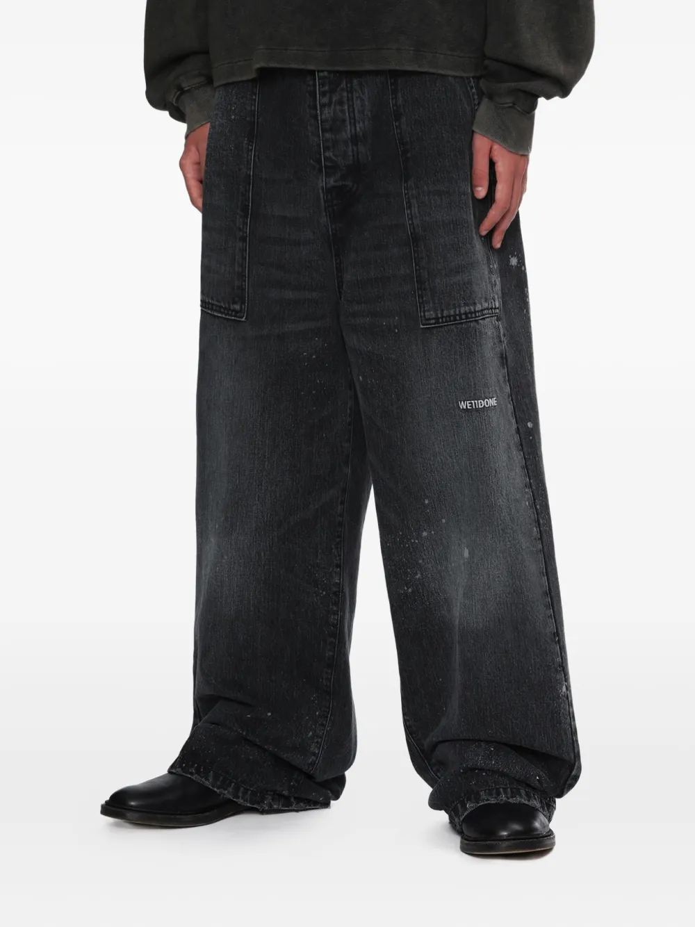 We11 Done Denim Fatigue Pants In Black