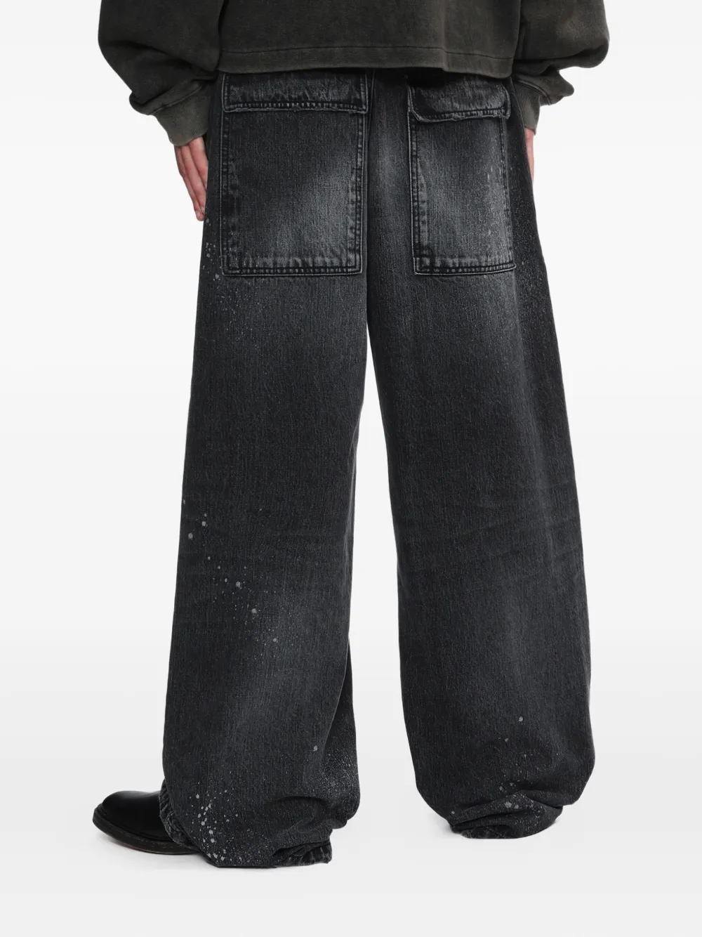 We11 Done Denim Fatigue Pants In Black