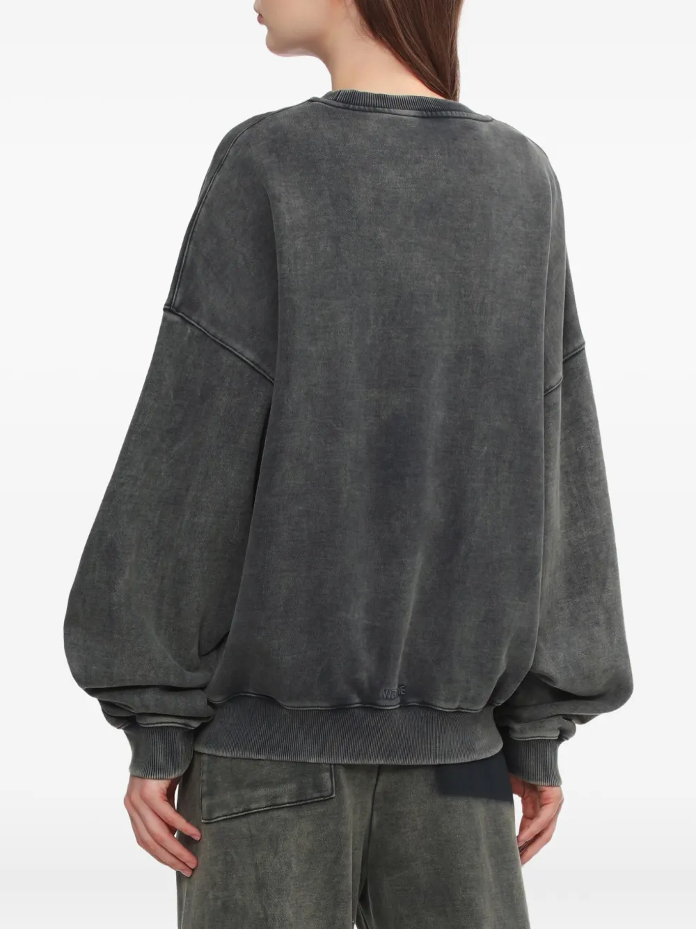 We11 Done Embroidered Crew-neck Sweatshirt In Gray