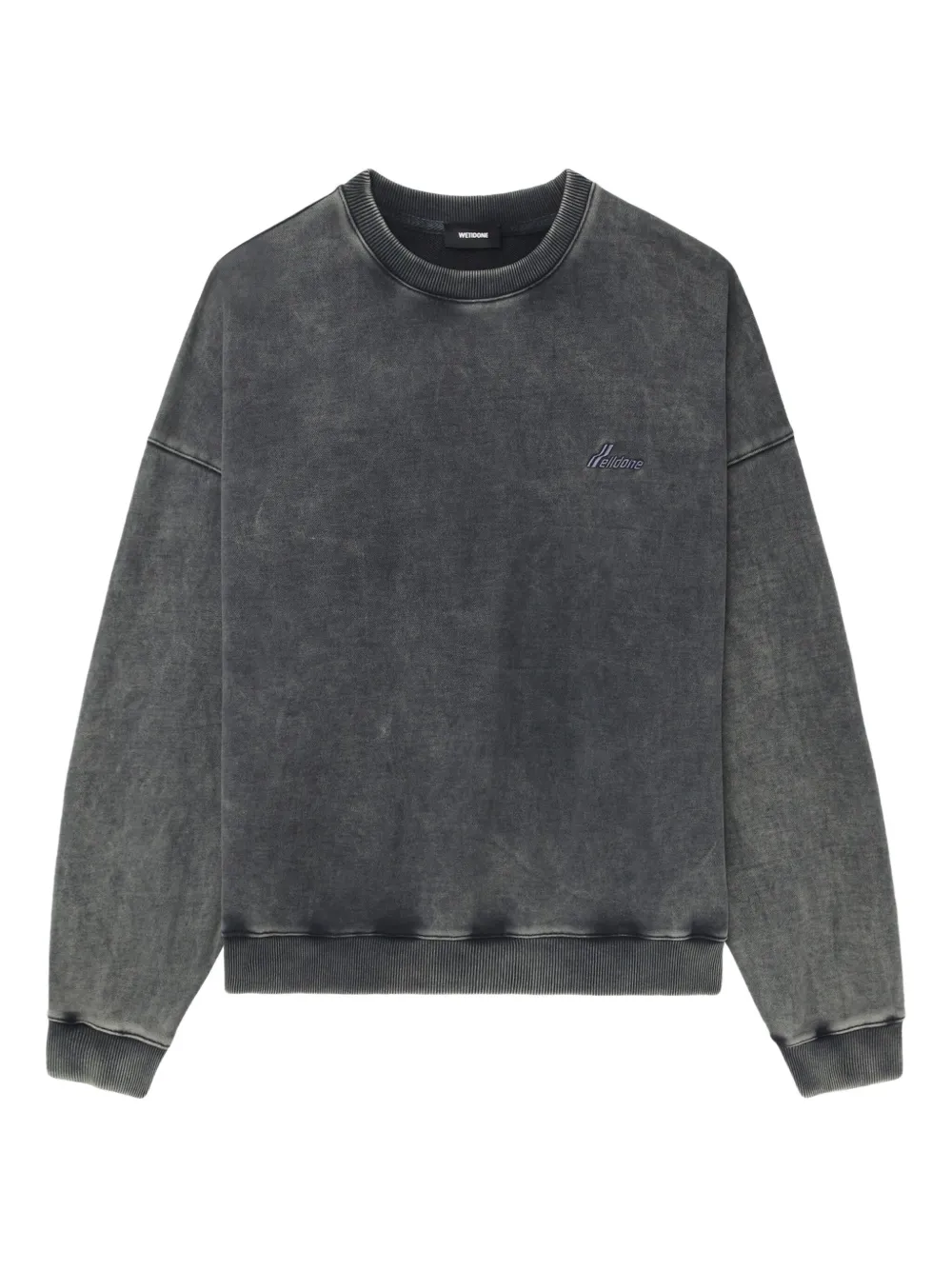 We11 Done Embroidered Crew-neck Sweatshirt In Gray