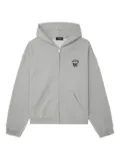 We11done zip-up logo hoodie - Grey