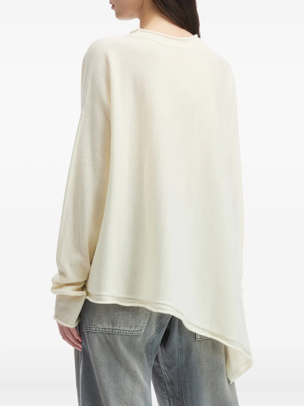 Y'sアシンメトリー透かし模様薄手ウールセーター Y's アシンメトリー セーター | ニュートラル | FARFETCH JP