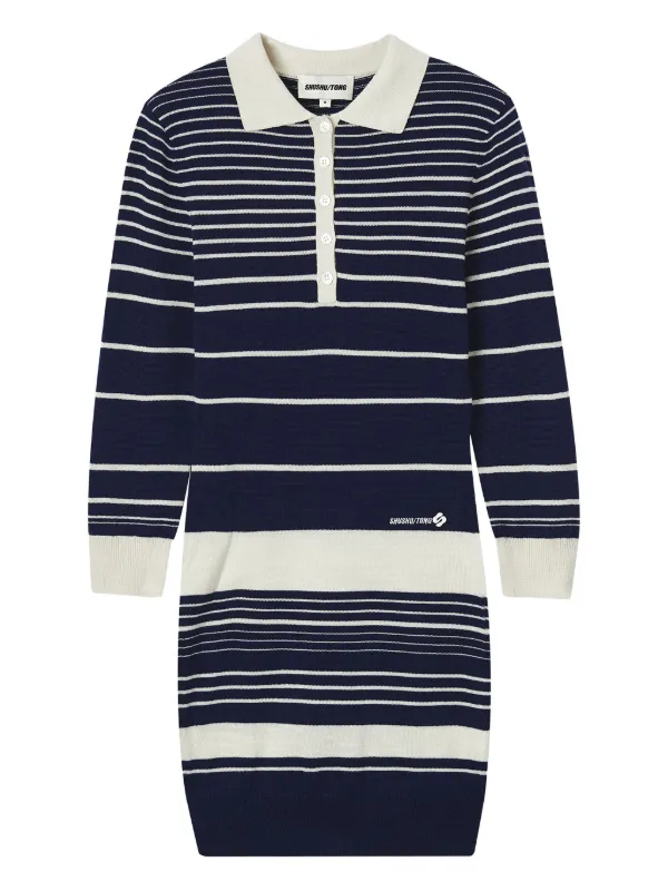 Shushu/Tong Striped Polo Dress in Black