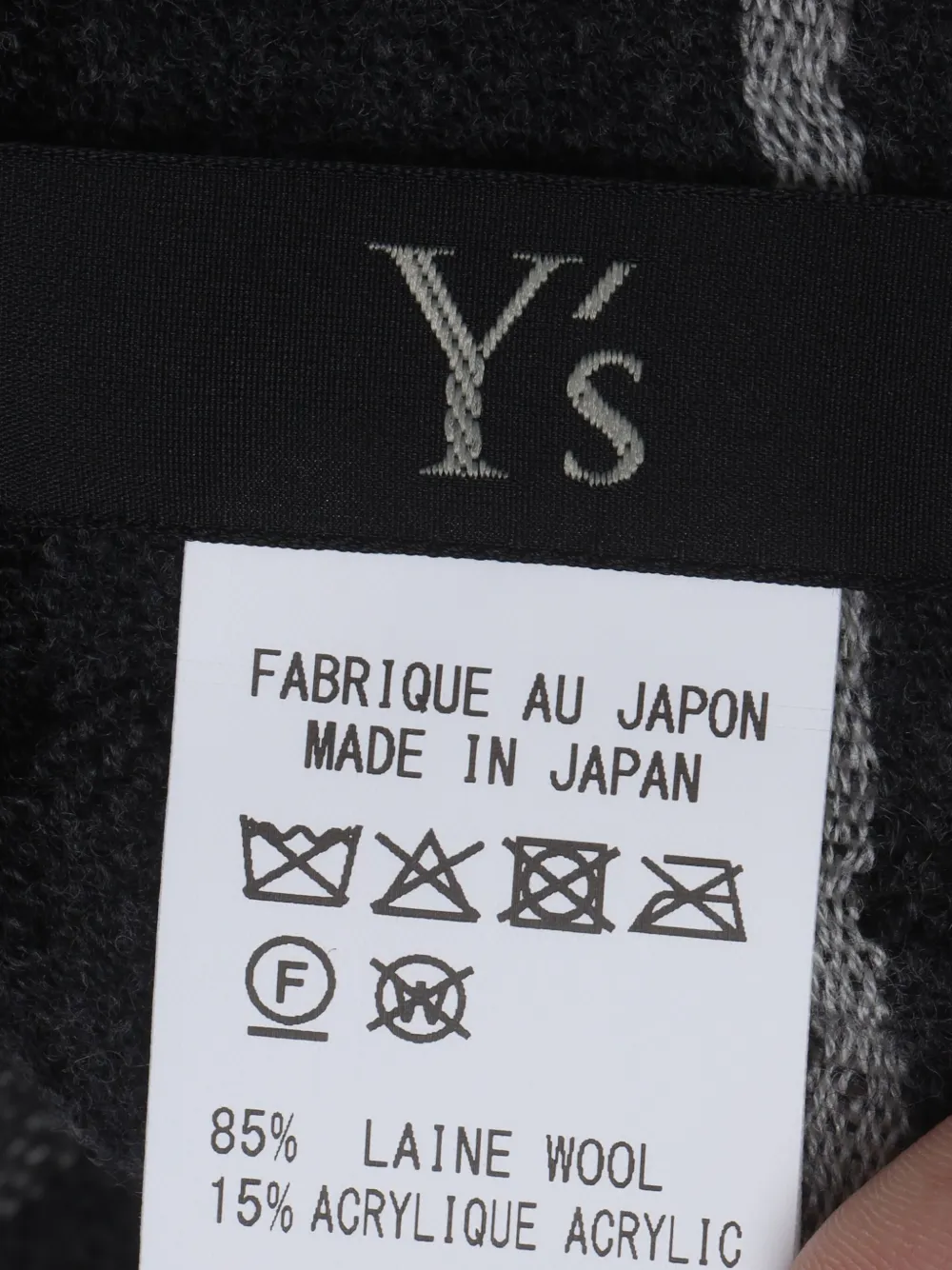 Y's Checked Frayed-edge Scarf In Gray