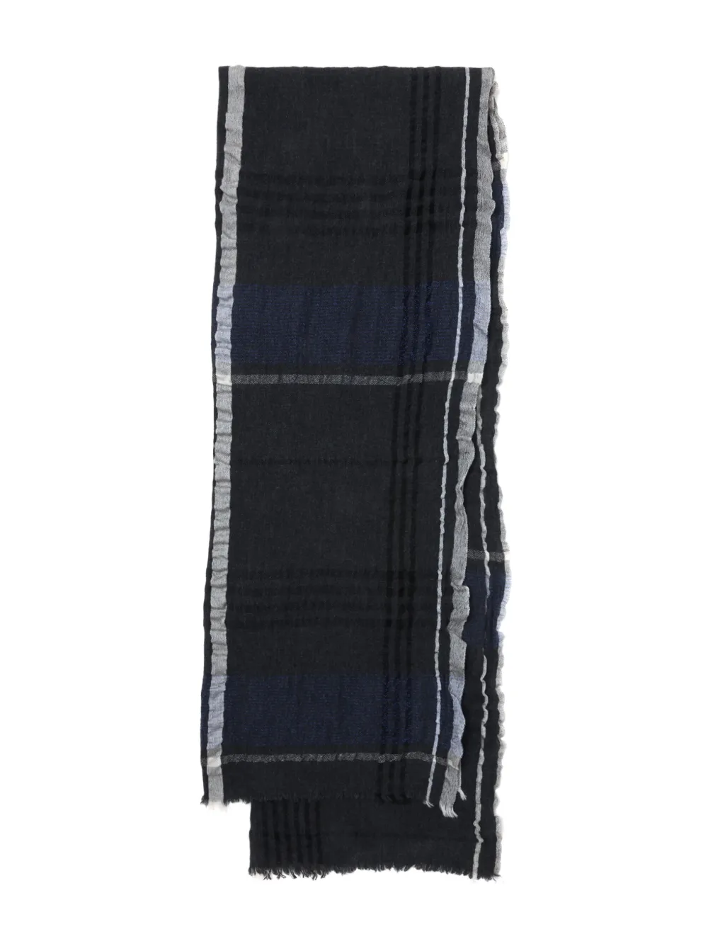 Y's checked frayed-edge scarf | Image 2