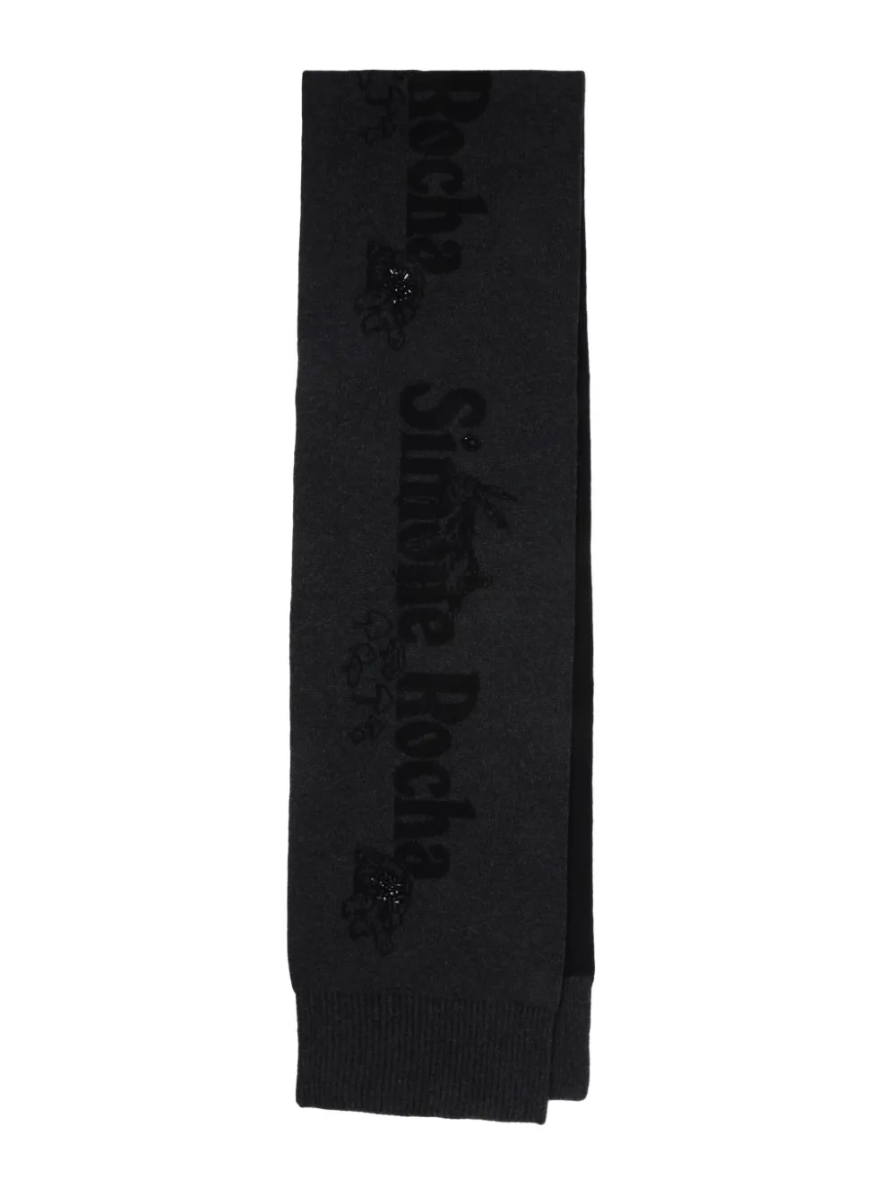 Simone Rocha logo-embellishment scarf - Zwart