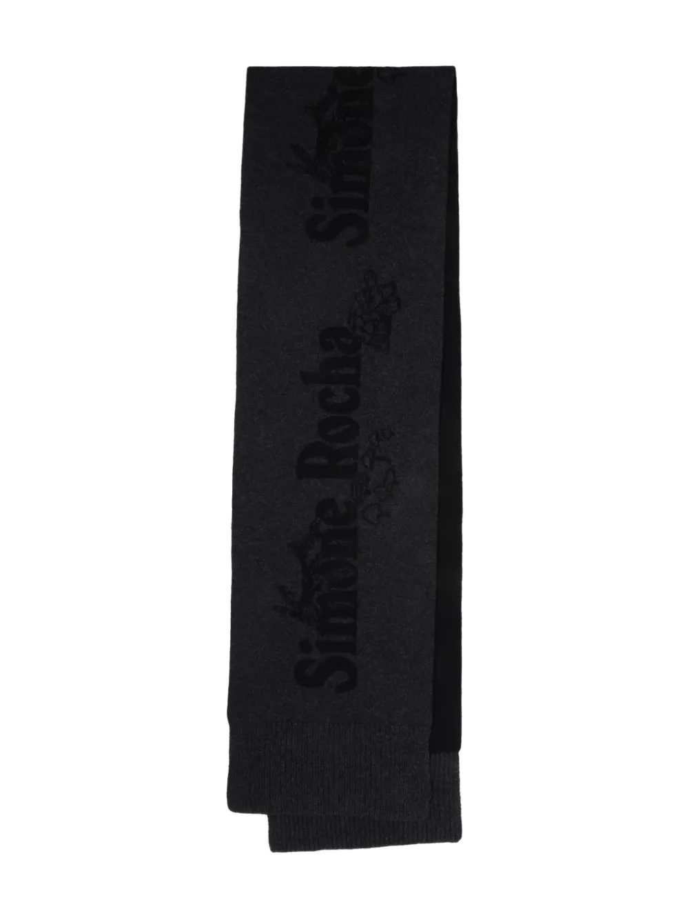 Simone Rocha logo-embellishment scarf - ブラック Simone Rocha logo-embellishment scarf - ブラック