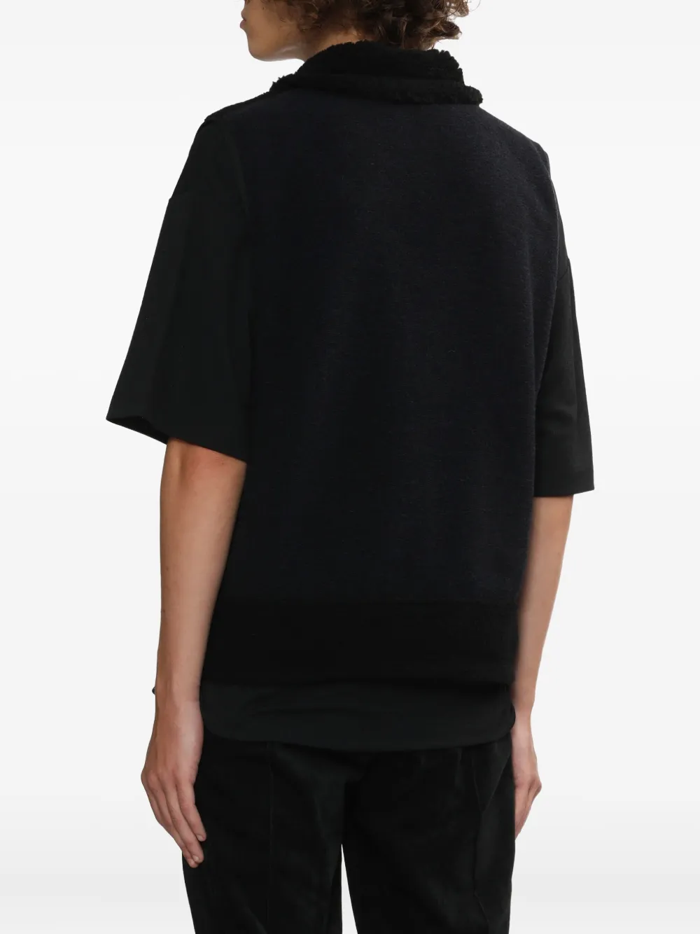Toga Half-zip Fleece Vest In Black
