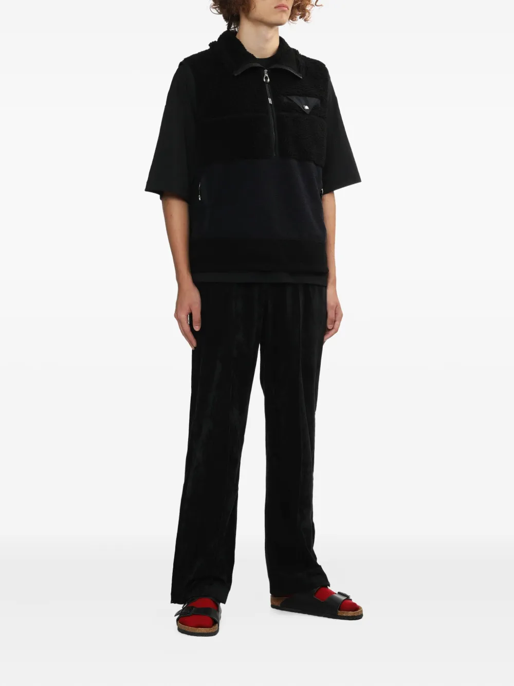 Toga half-zip fleece vest - Zwart