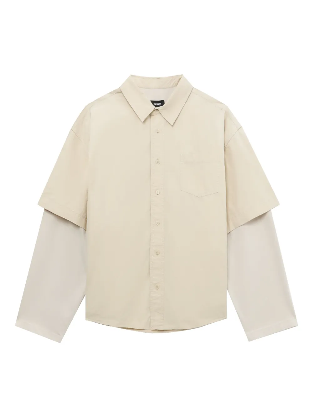 We11 Done Double-layered Cotton Shirt In Neutral
