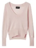 Simone Rocha pearl-detail scoop-neck sweater - Pink