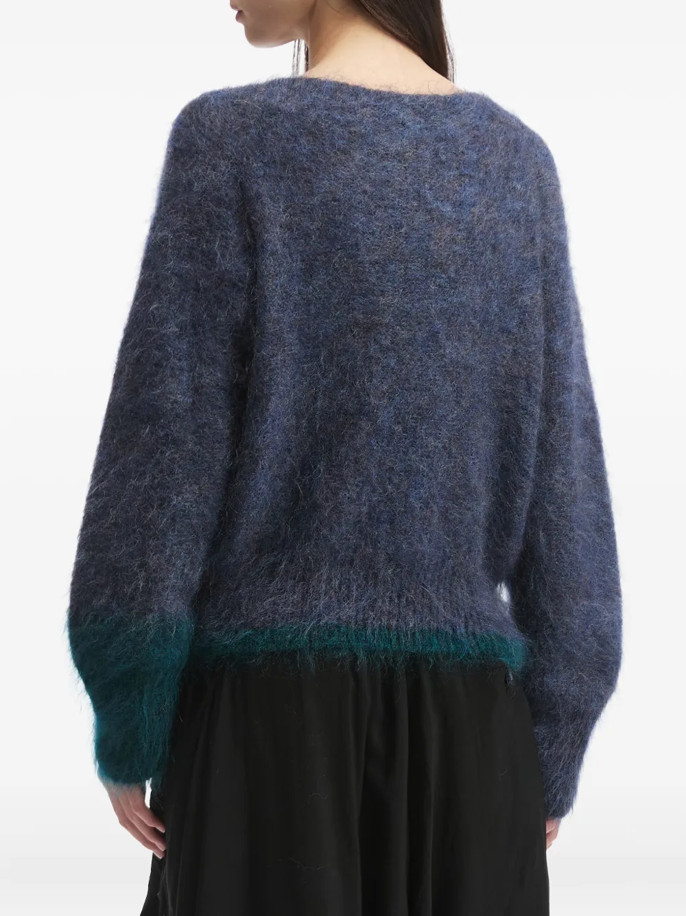 Y's Button-front Mohair Cardigan In Blue