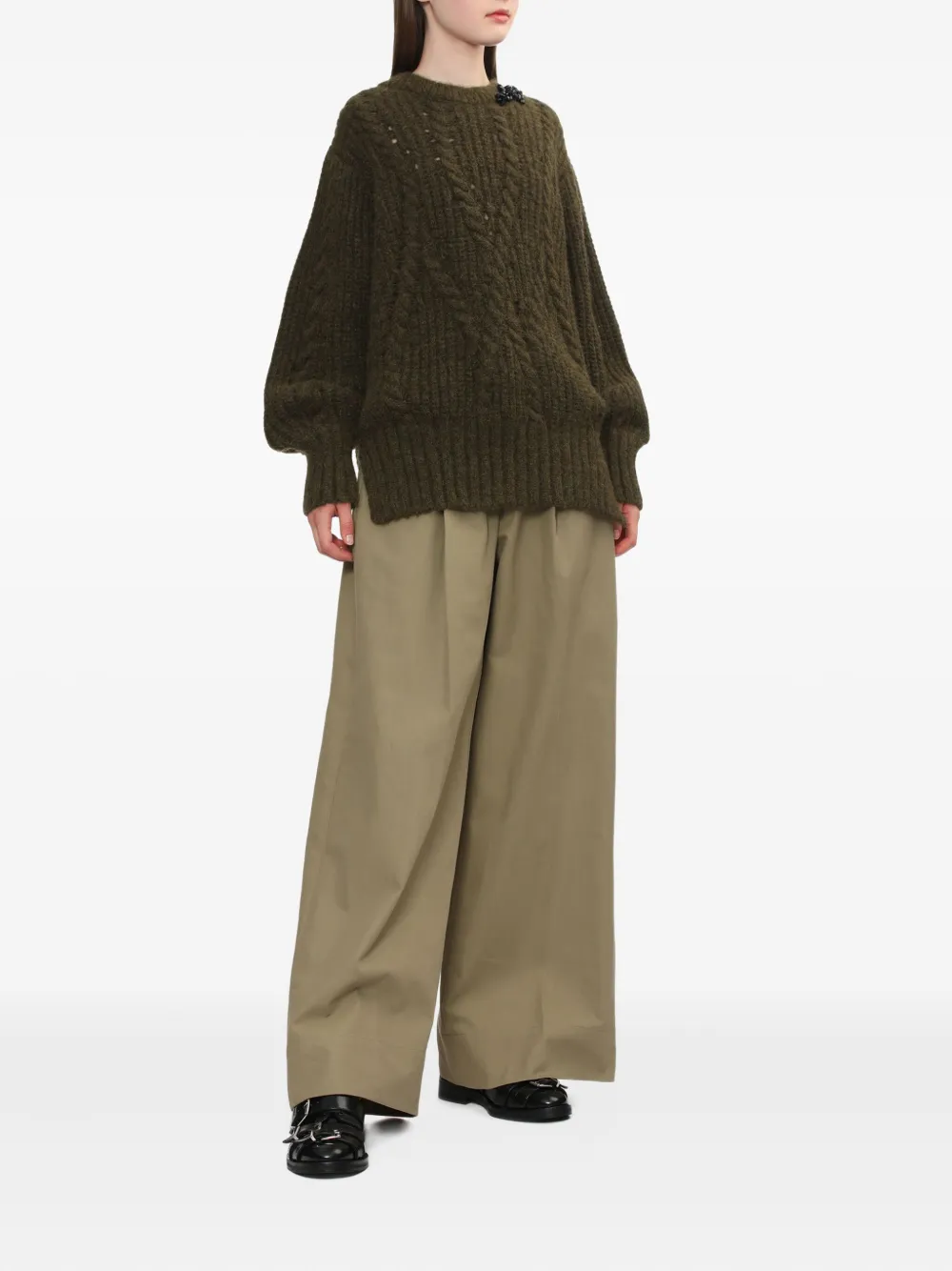 Simone Rocha embellished cable-knit sweater | Knitted Sweaters | Image 2