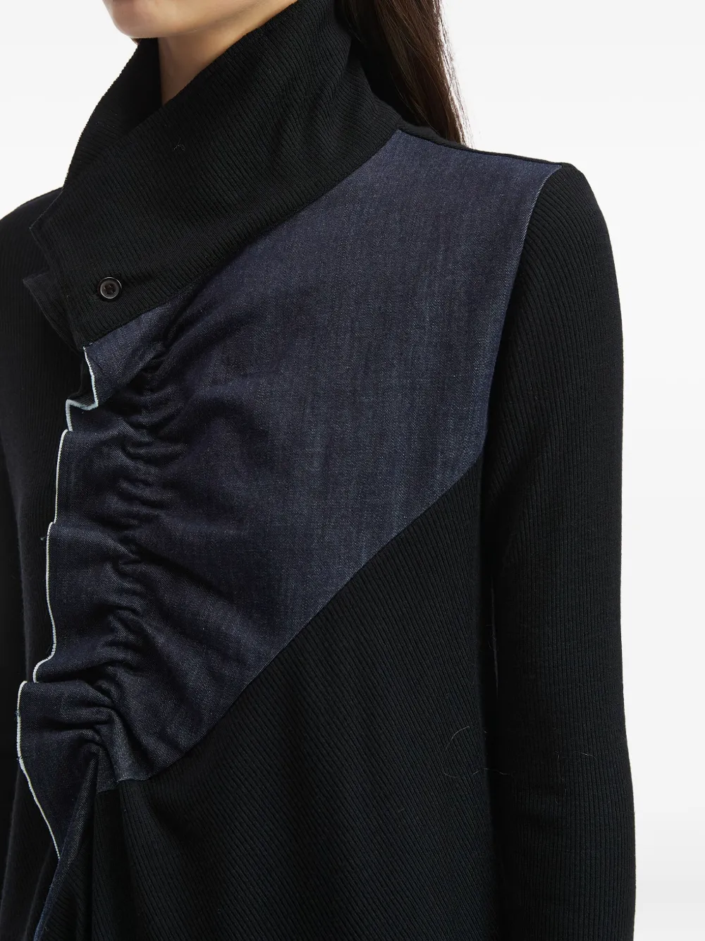 Y's Asymmetric Blouse In Blue