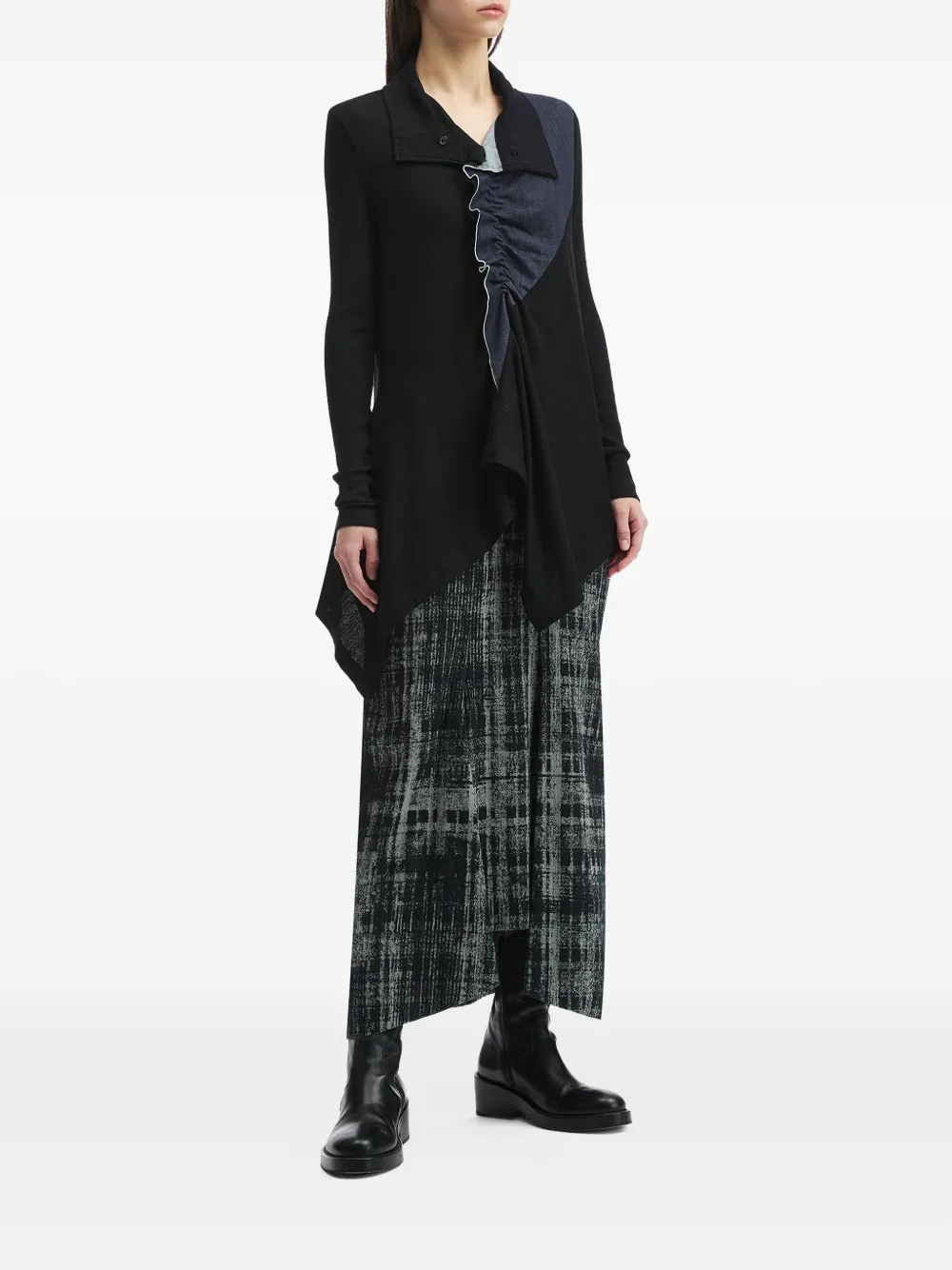 Y's asymmetric blouse - Blauw