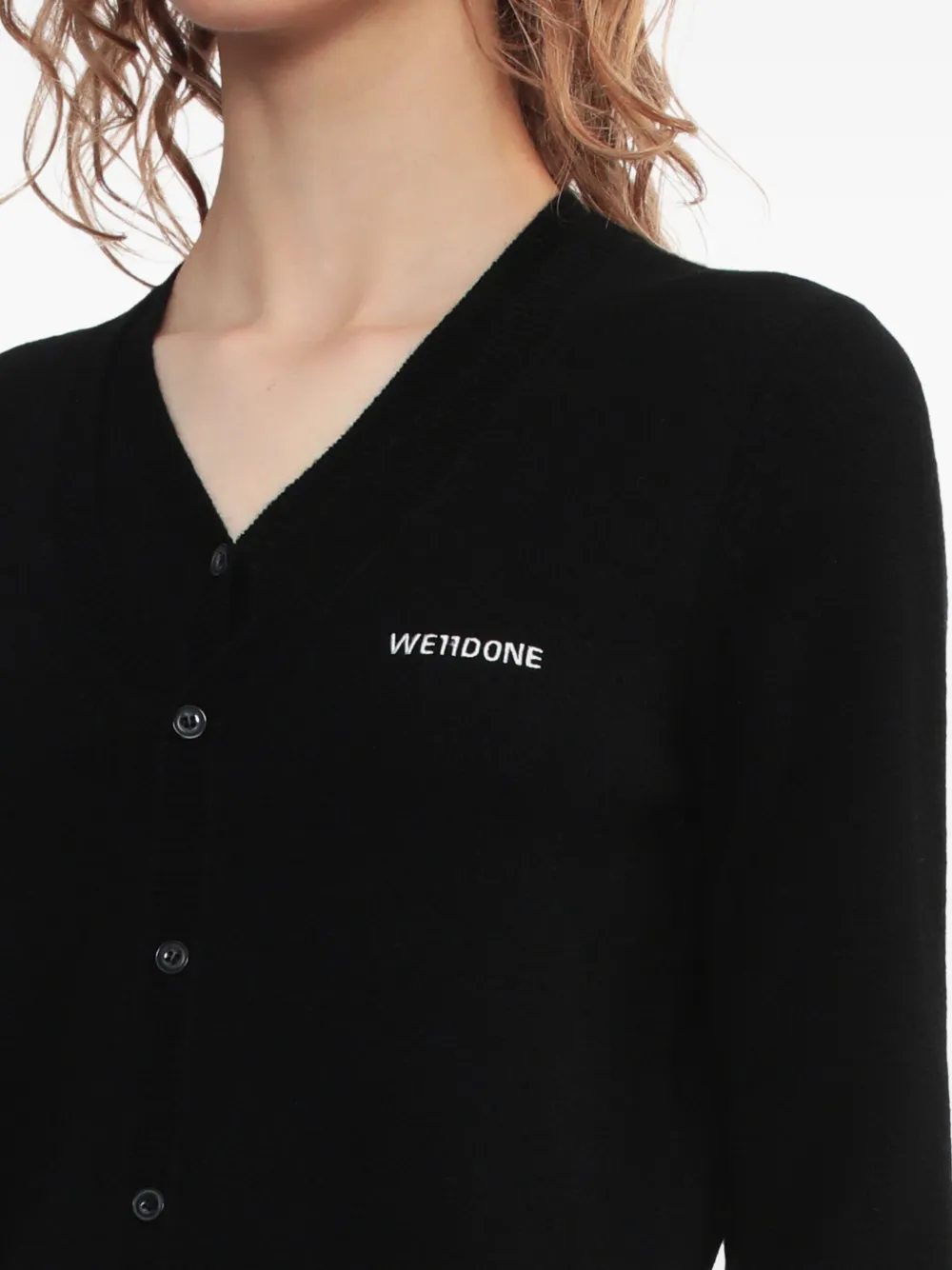 We11done Vest met borduurwerk Zwart