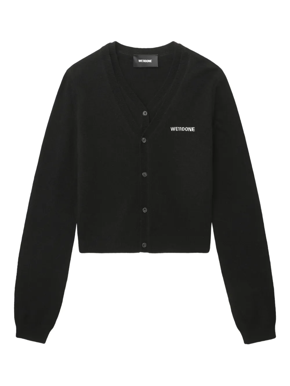 We11done embroidered V-neck cardigan - ブラック We11done embroidered V-neck cardigan - ブラック