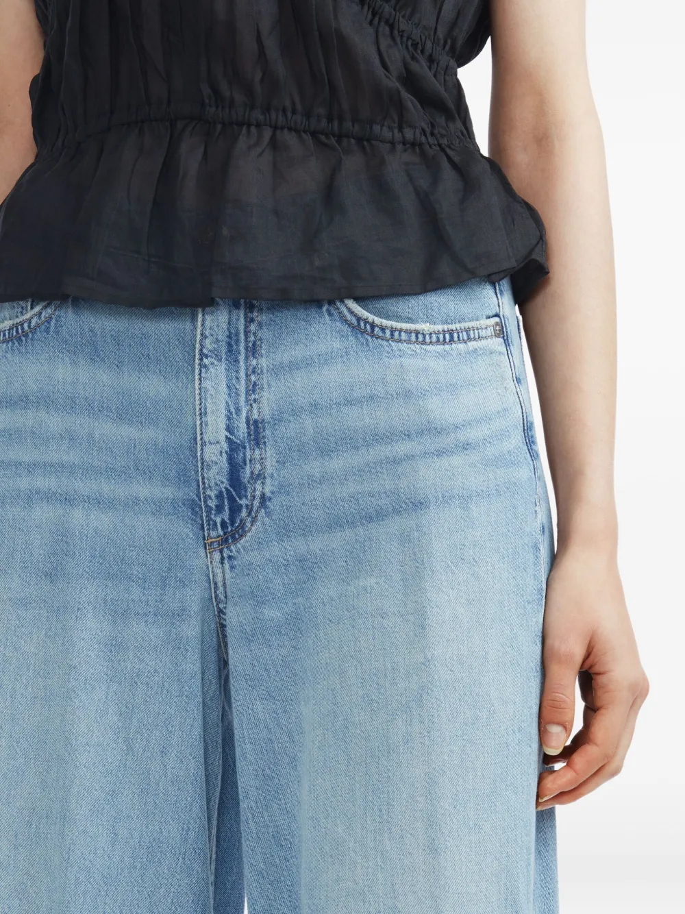 Rag & Bone Five-pocket Wide-leg Jeans In Blue