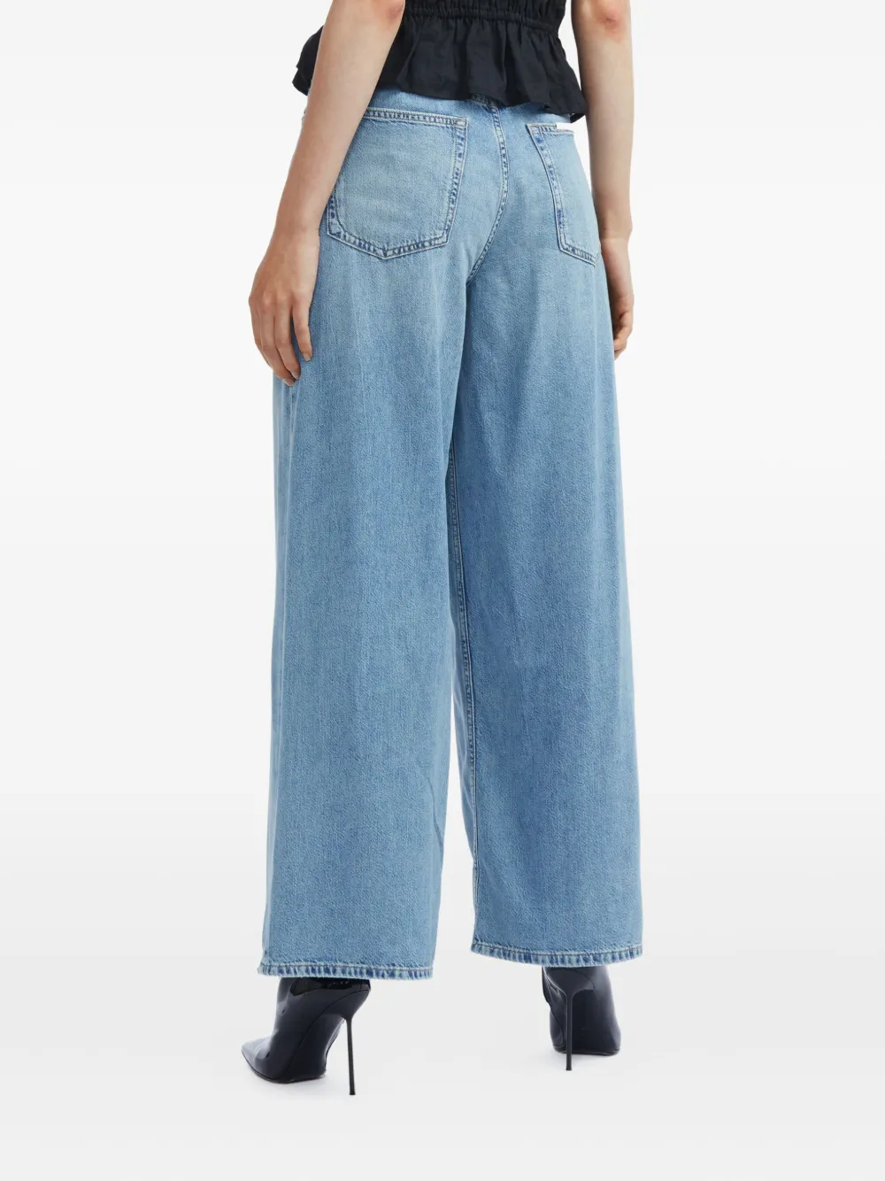 Rag & Bone Five-pocket Wide-leg Jeans In Blue