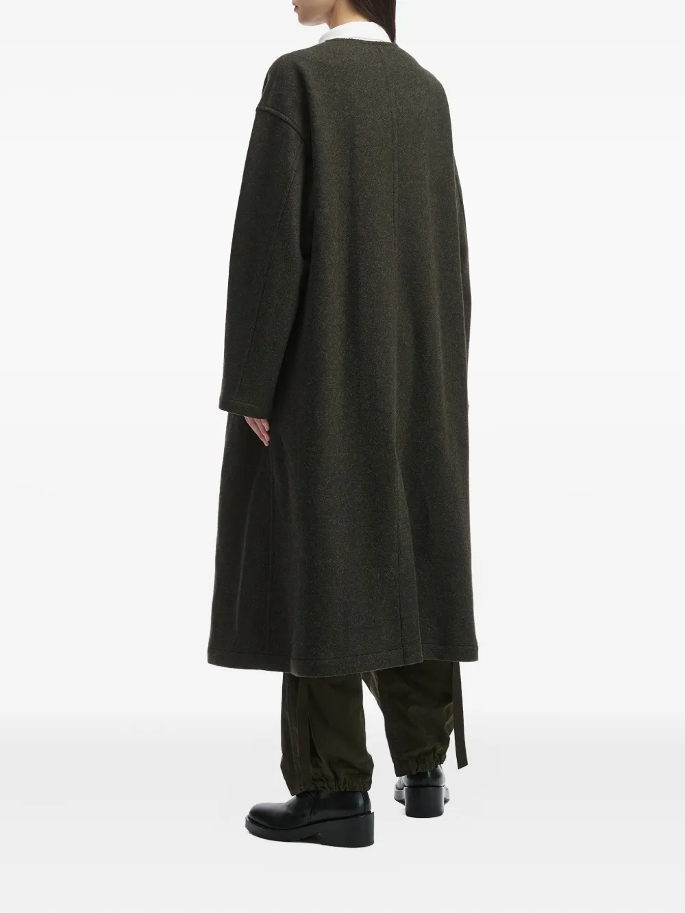 Y's Jas met enkele rij knopen en klepzak Groen