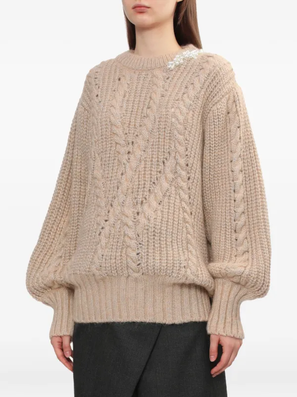Simone Rocha パールトリム ケーブルニットセーター | FARFETCH JP