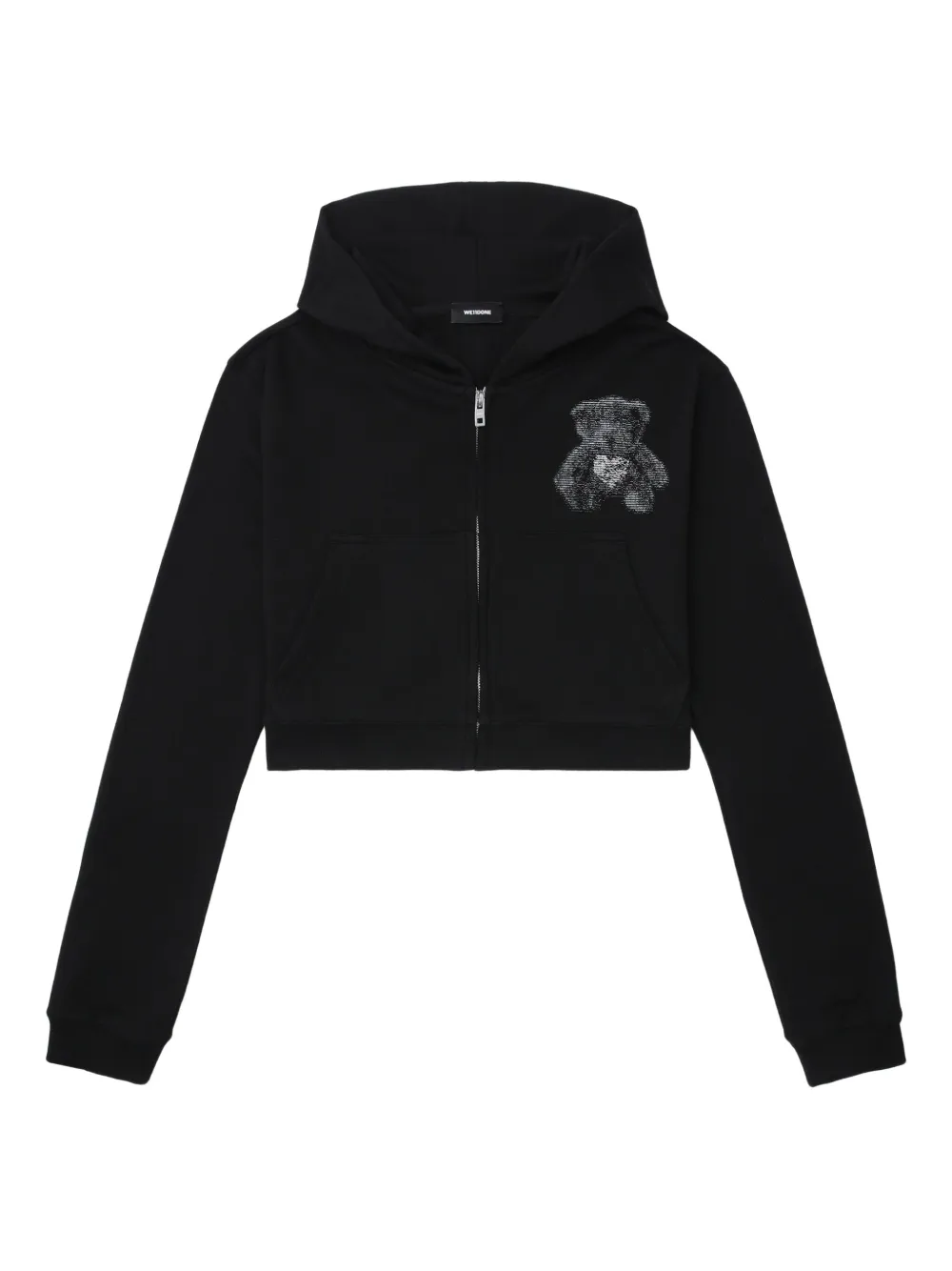 We11done bear-print zip-up hoodie - ブラック We11done bear-print zip-up hoodie - ブラック