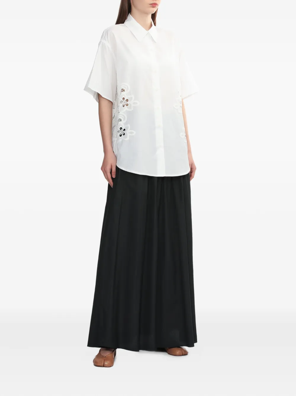 Rag & bone floral lace-insert shirt - Wit