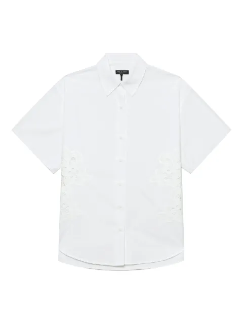 rag & bone floral lace-insert shirt
