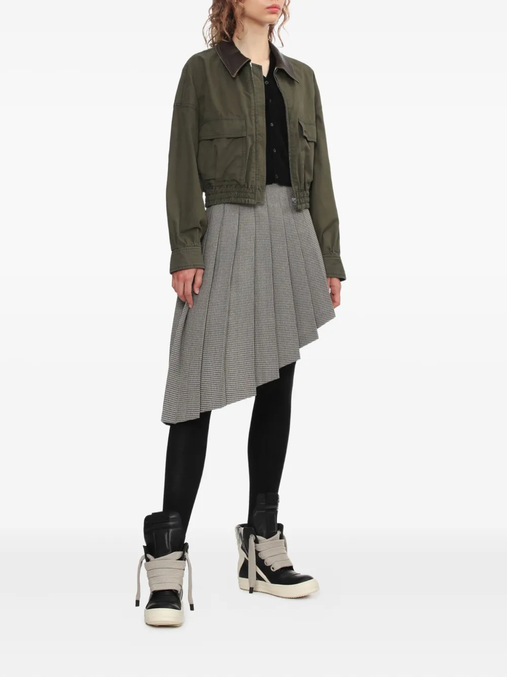 We11done Asymmetrische plooirok - Beige