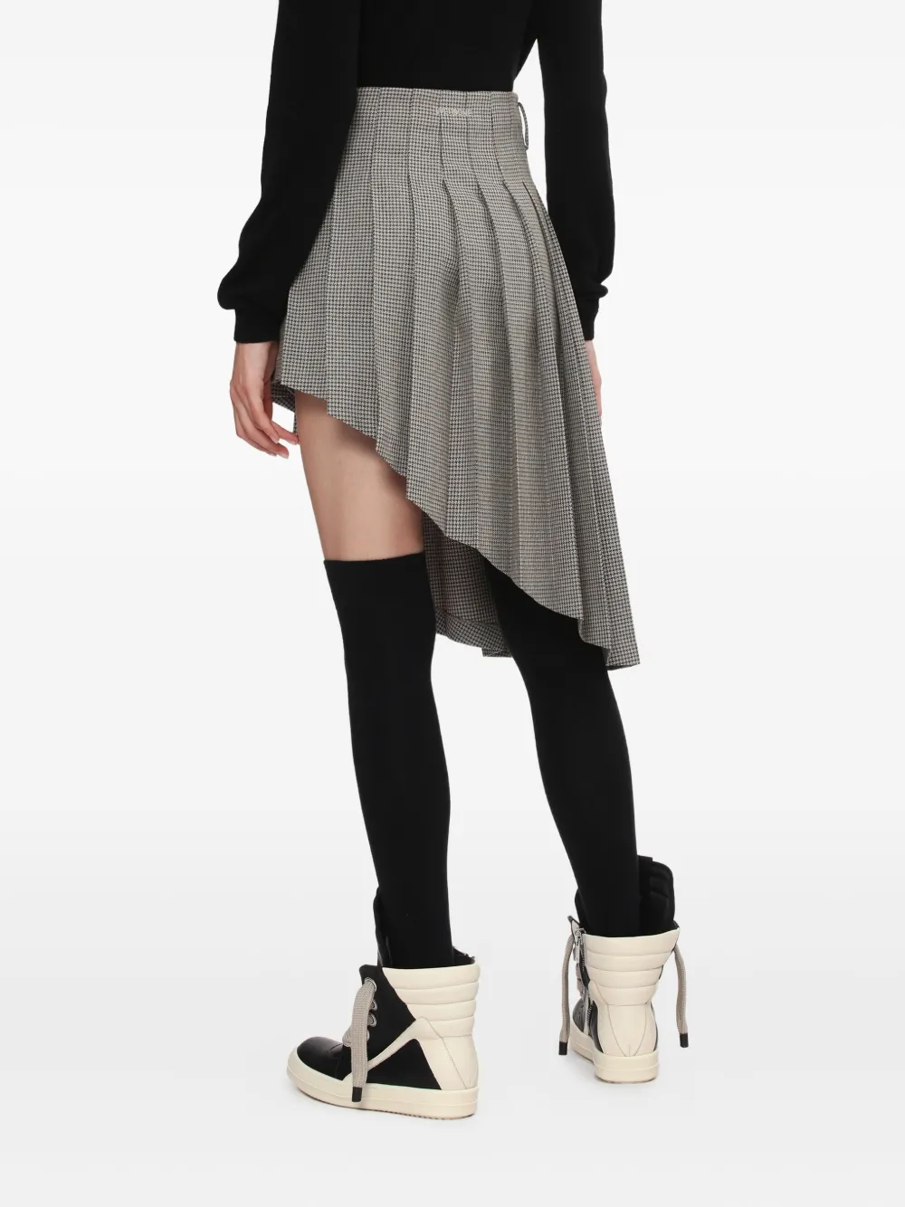 We11 Done Pleated Asymmetric Skirt In Neutral
