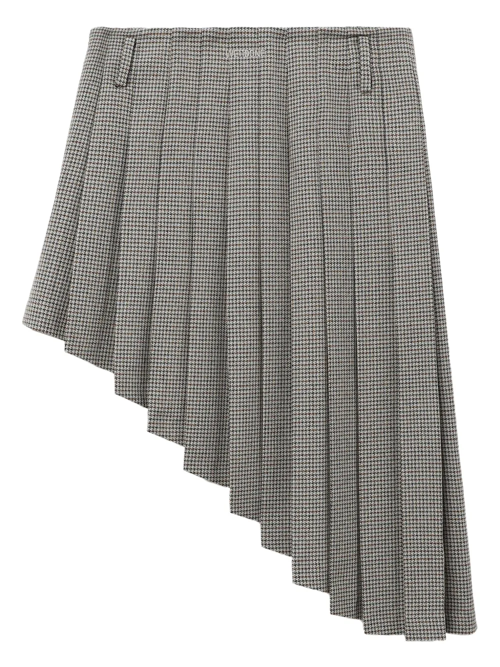 We11 Done Pleated Asymmetric Skirt In Neutral